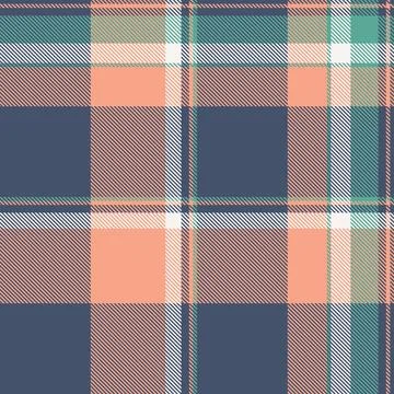 Doodle plaid background vector, vivid tartan seamless textile. Short check .. Stock Illustration