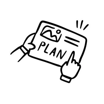 Doodle Plan icon concept. Drawing outline infographic notepaper. To Do list Stock Illustration