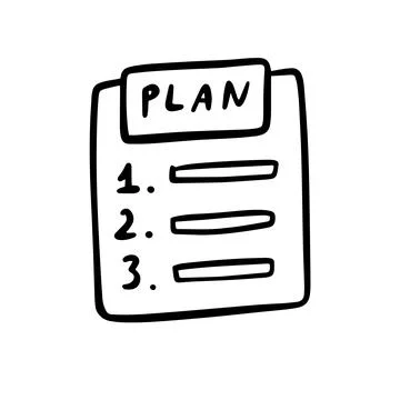 Doodle Plan icon. hand drawn infographic notepaper piece. To Do list, project Stock Illustration