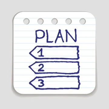 Doodle Plan icon Illustrazione stock