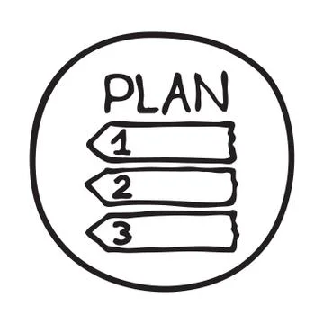 Doodle Plan icon Illustrazione stock