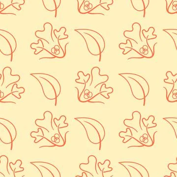 Doodle plant seamless pattern design Stock Illustration
