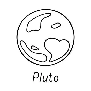 Doodle of pluto isolated on white background. Stock Illustration