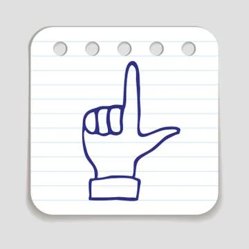 Doodle Pointing Finger icon Stock Illustration