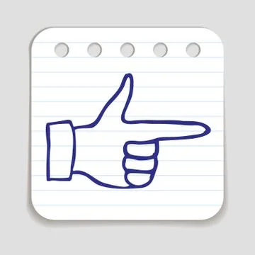 Doodle Pointing Finger icon Stock Illustration