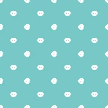 Doodle polka dots blue pattern. Vector illustration Stock Illustration