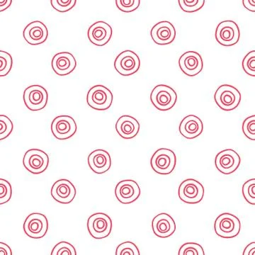 Doodle polka dots seamless vector pattern Stock Illustration