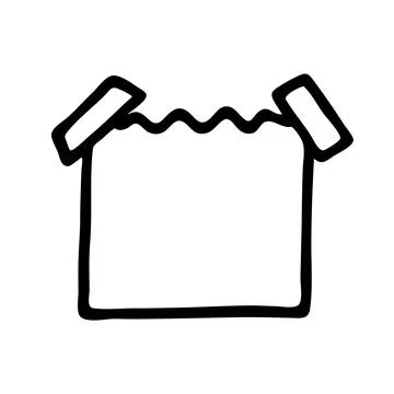 Doodle Post Note icon, paper piece with adhesive tape stripes 스톡 일러스트