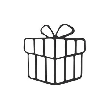 Doodle of present box Illustrazione stock