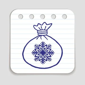 Doodle Presents Bag Icon Stock Illustration