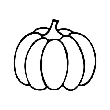 Doodle pumpkin. Hand drawn vector illustration Stock Illustration