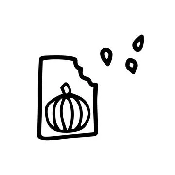Doodle pumpkin seeds stock vector illustration. Simple pumpkin seeds isolated Stock Illustration