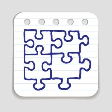 Doodle Puzzle icon Stock Illustration