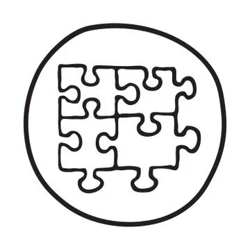 Doodle Puzzle icon Stock Illustration