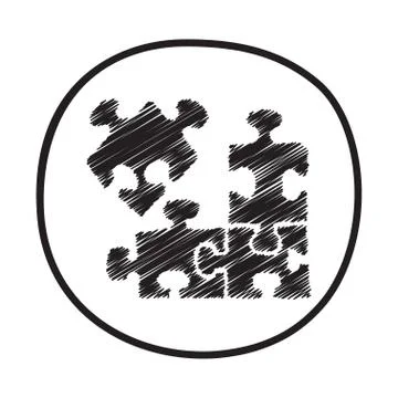 Doodle Puzzle icon Stock Illustration