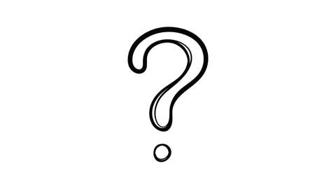 Doodle question mark, hand drawn animation isolated on a white background Stock Footage 309046500