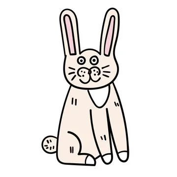 Doodle rabbit Stock Illustration
