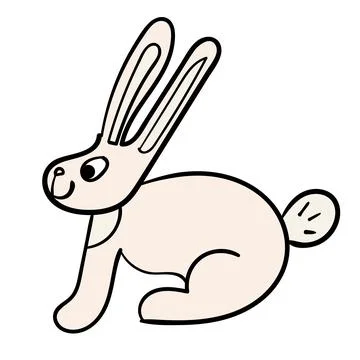 Doodle rabbit Stock Illustration
