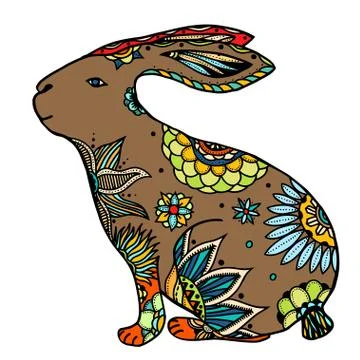 Doodle rabbit illustration Stock Illustration