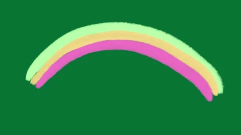 Doodle Rainbow Animation Green Screen Video stock 323469297