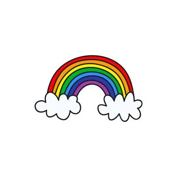 Doodle rainbow. Stock Illustration