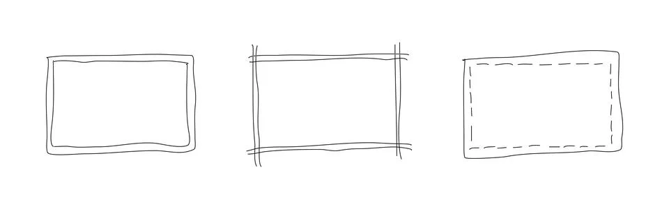 Doodle rectangular shapes. Highlighting elements. Stock Illustration