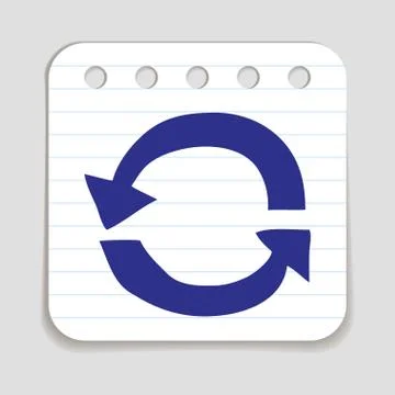 Doodle Recycle Arrows icon Stock Illustration