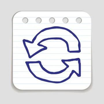 Doodle Recycle Arrows icon Stock Illustration