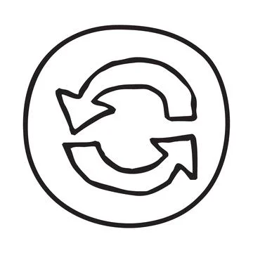 Doodle Recycle Arrows icon Stock Illustration