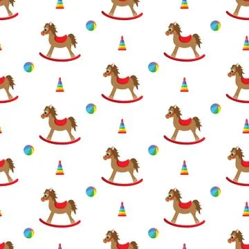 Doodle Rocking. Seamless pattern. Stock Illustration