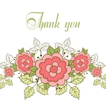 Doodle Roses Postcard Stock Illustration