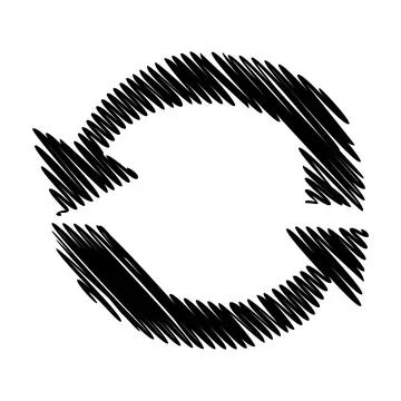 Doodle round arrows symbol hand drawn with thin line Stock Illustration
