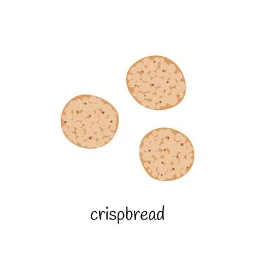 Doodle round crispbread. Stock Illustration