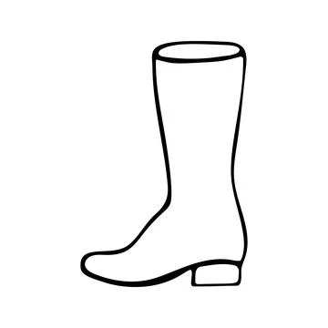 Doodle rubber boot. Hand drawn vector illustration Stock Illustration
