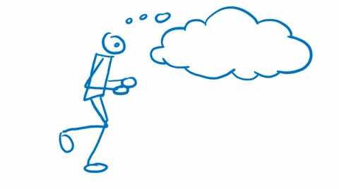 Doodle runner with speech bubble Stock Footage 24925518