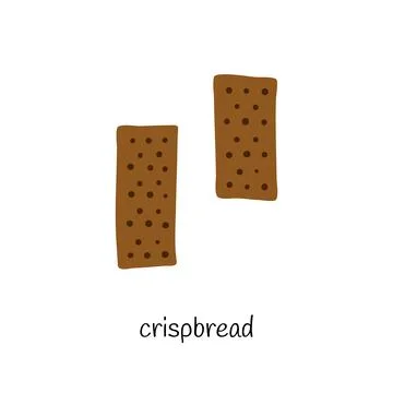 Doodle rye Swedish crispbreads. Stock Illustration