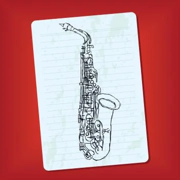 Doodle saxophone Stock Illustration