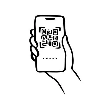 Doodle scan qr code illustration vector isolated background. hand drawn line Stock-Illustration