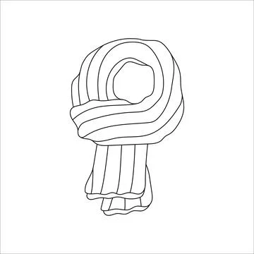 Doodle scarf design. Winter vector illustration isolated on white background. Stock Illustration
