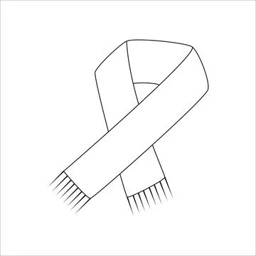 Doodle scarf design. Winter vector illustration isolated on white background. イラスト素材