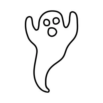 Doodle scary ghost. Hand-drawn vector illustration Stock Illustration