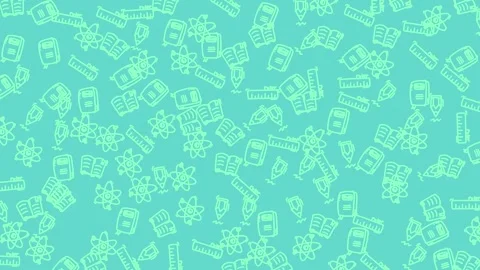 Doodle school Light green background with school pattern education related o Stock Footage 325569005