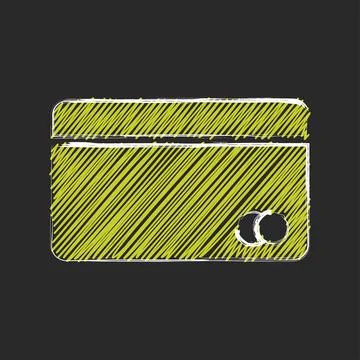 Doodle scribble credit card , collage style infographic with neon colors Stock Illustration
