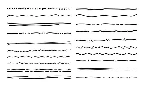 Doodle scribble underlines. Pen and pencil lines Stockillustratie