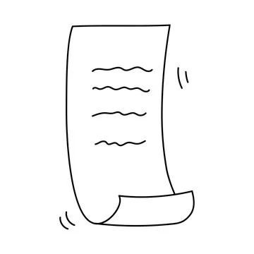 Doodle scrolled paper sheet. Vector illustration Stock Illustration