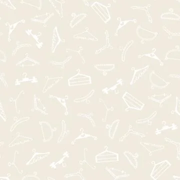 Doodle seamless clothes hangers pattern Stock Illustration