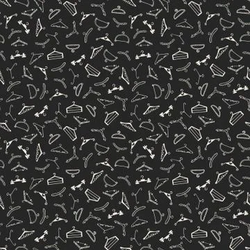 Doodle seamless clothes hangers pattern Stockillustratie