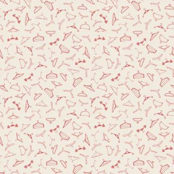 Doodle seamless clothes hangers pattern Stockillustratie
