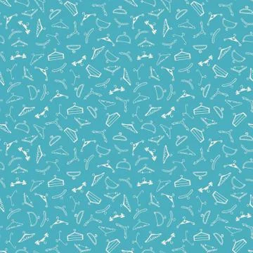 Doodle seamless clothes hangers pattern Stockillustratie