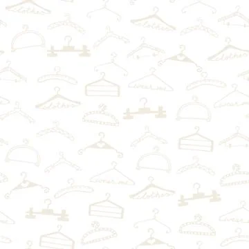 Doodle seamless clothes hangers pattern Stock Illustration